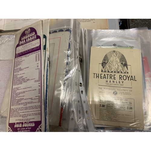 817 - FOUR ITEMS TO INCLUDE TWO FOLDERS OF STOKE ON TRENT THEATRE PROGRAMMES