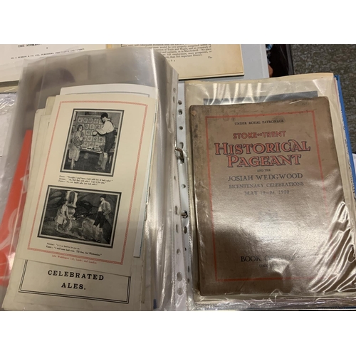 817 - FOUR ITEMS TO INCLUDE TWO FOLDERS OF STOKE ON TRENT THEATRE PROGRAMMES