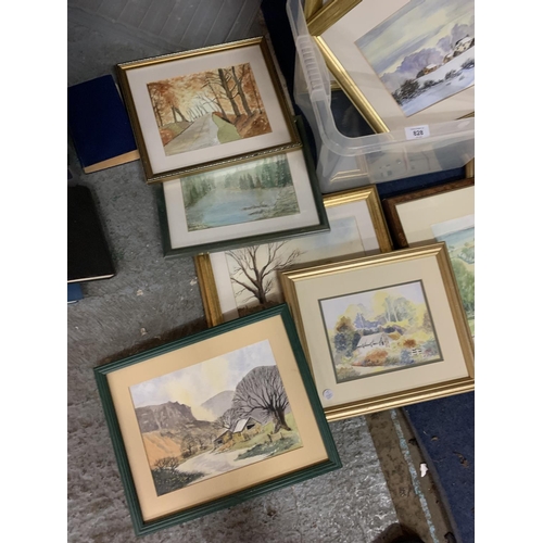 828 - AN ASSORTMENT OF FRAMED WATERCOLOURS