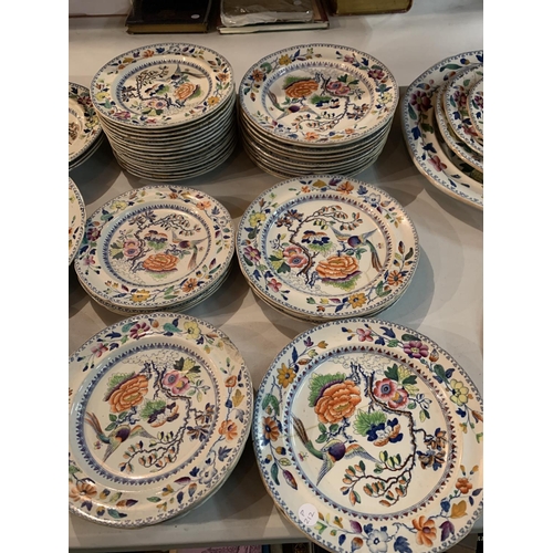 830 - A LARGE COLLECTION OF STONEWARE CHINA IN THE ORIENTAL STYLE (A/F)