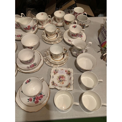 863 - A LARGE QUANTITY OF CHINA TEA WARE TO INCLUDE QUEEN ANNE, ROYAL VALE ETC.