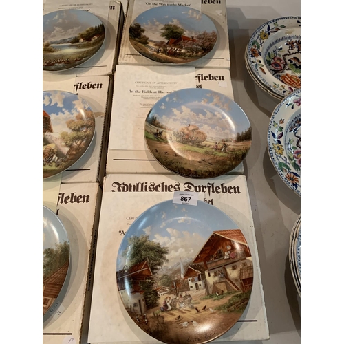 867 - SEVEN LIMITED EDITION CHRISTIAN LUCKEL COLLECTORS PLATES TO INCLUDE THE BLACKSMITH, THE FISHERMAN ET... 