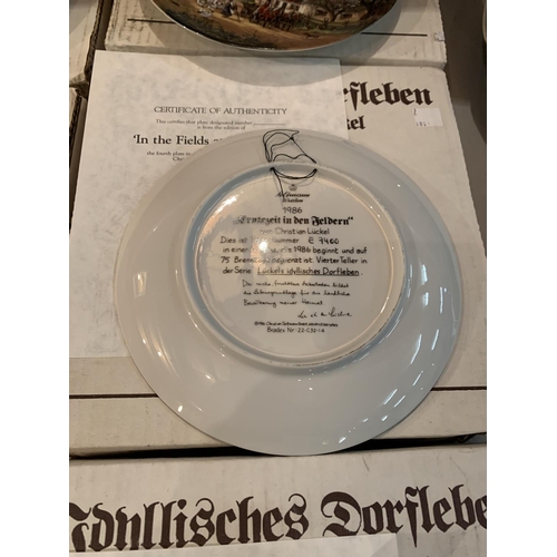 867 - SEVEN LIMITED EDITION CHRISTIAN LUCKEL COLLECTORS PLATES TO INCLUDE THE BLACKSMITH, THE FISHERMAN ET... 