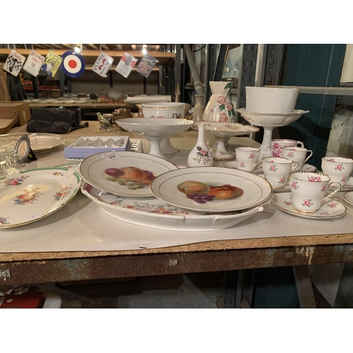 874 - A QUANTITY OF CERAMIC WARE TO INCLUDE CRESCENT AND ROYAL STAFFORD