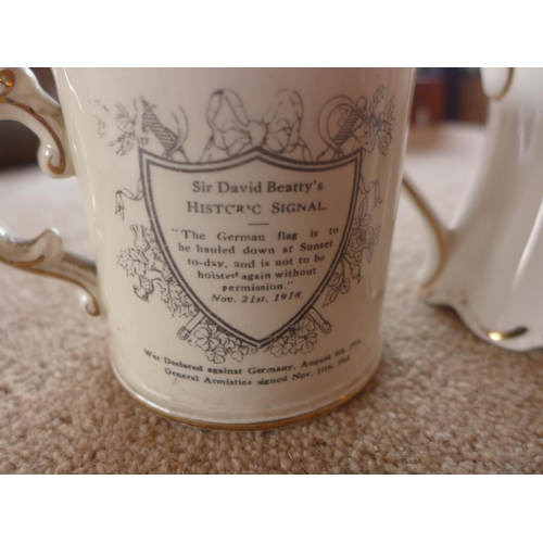 483 - THREE PEACE MUGS COMMEMORATING THE END OF WORLD WAR I