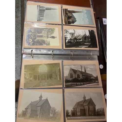 244 - AN ALBUM OF 181 STAFFORDSHIRE CHURCHES POSTCARDS