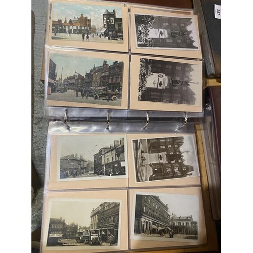 255 - AN ALBUM CONTAINING 232 POSTCARDS OF HANLEY TOWN, STAFFORDSHIRE