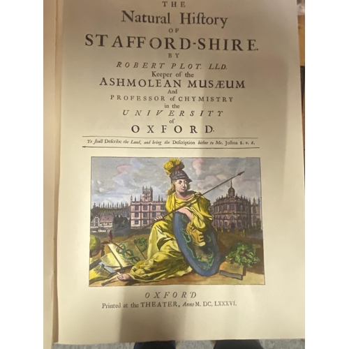 281 - 1973 REPRINT OF 'THE NATURAL HISTORY OF STAFFORDSHIRE, BY ROBERT PLOT(FIRST PUBLISHED IN 1686)