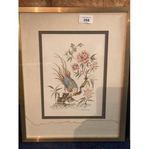 288 - THREE FRAMED BIRD PRINTS SIGNED R M WRIGHT