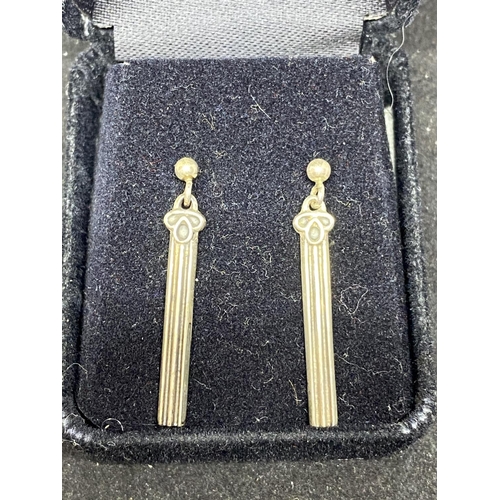 542 - A PAIR OF CHARLES RENNIE MACKINTOSH EARRINGS IN A PRESENTATION BOX