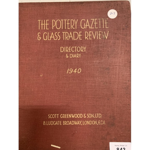 843 - NOTES ON STAFFORDSHIRE PLACE NAMES BY W.H. DUIGNAN AND THE POTTERY GAZETTE AND GLASS TRADE REVIEW 19... 