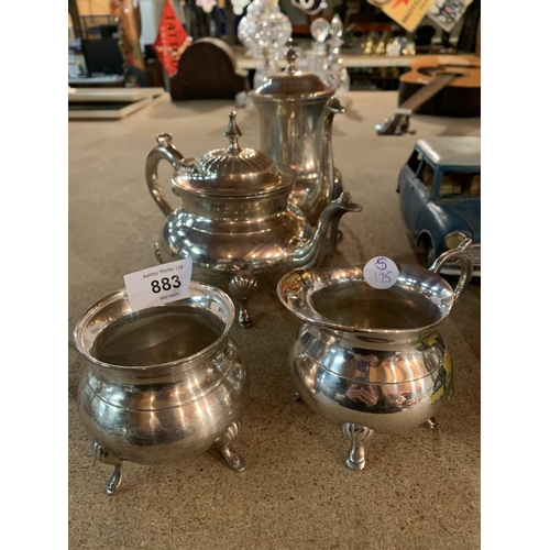 883 - FOUR PIECES OF SILVER PLATE COFFEE ITEMS