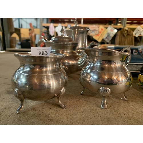 883 - FOUR PIECES OF SILVER PLATE COFFEE ITEMS