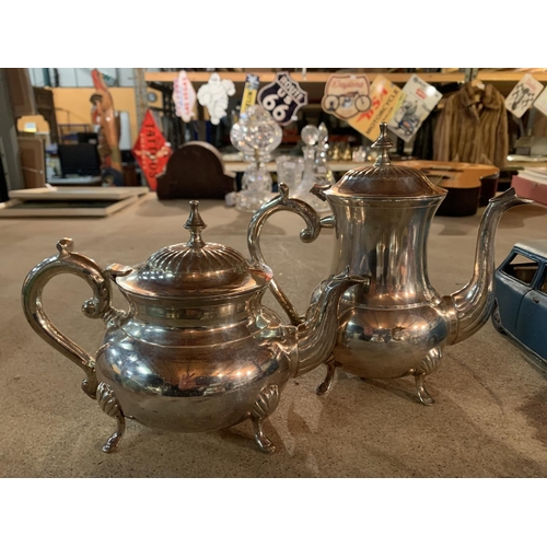 883 - FOUR PIECES OF SILVER PLATE COFFEE ITEMS