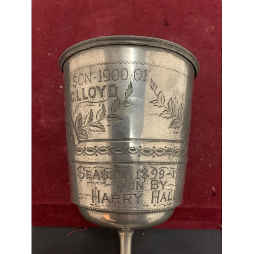 10 - A SILVER PLATE TROPHY ENGRAVED LONGPORT HARRIERS 1898-9