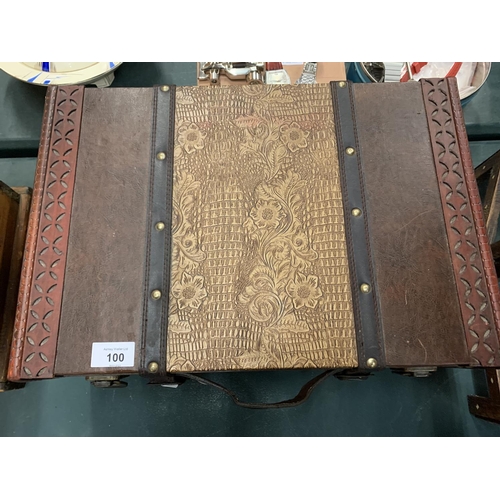 100 - A DECORATIVE WOODEN CASE