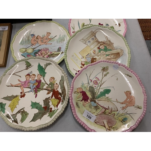 106 - AN ASSORTMENT OF DECORATIVE CERAMIC PLATES DEPICTING ELVES