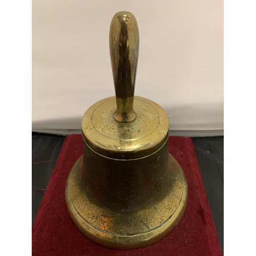 13 - A LARGE BRASS HAND BELL