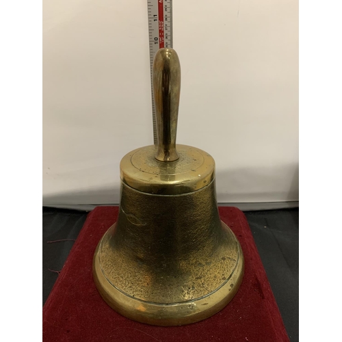 13 - A LARGE BRASS HAND BELL