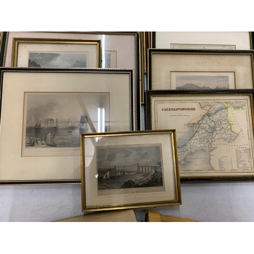 144 - A LARGE QUANTITY OF FRAMED PRINTS OF DESTINATIONS IN WALES