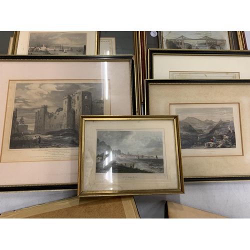 144 - A LARGE QUANTITY OF FRAMED PRINTS OF DESTINATIONS IN WALES