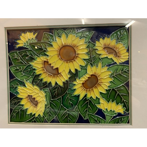 193 - A FRAMED SUNFLOWER PLAQUE