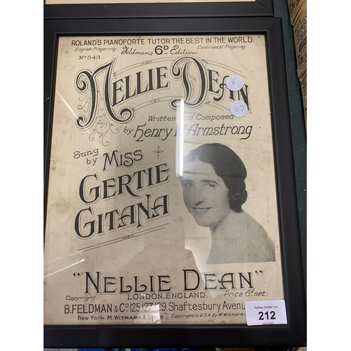 212 - TWO FRAMED 'GERTIE GITANA' POSTERS