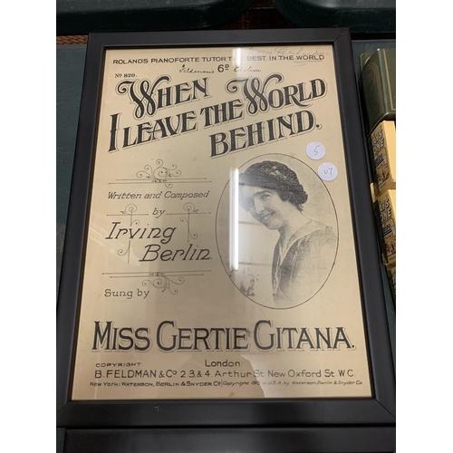 212 - TWO FRAMED 'GERTIE GITANA' POSTERS