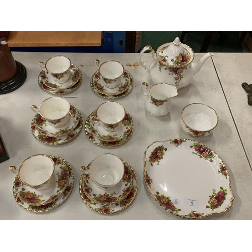 5 - A ROYAL ALBERT 'OLD COUNTRY ROSES' TEA SERVICE TO INCLUDE SIX TRIOS