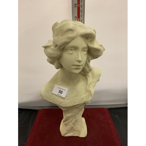 50 - AN ART NOUVEAU BUST OF A LADY