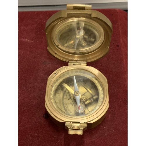 6 - A STANLEY LONDON BRASS COMPASS