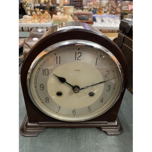 69 - A VINTAGE WOODEN 'ENFIELD' MANTEL CLOCK