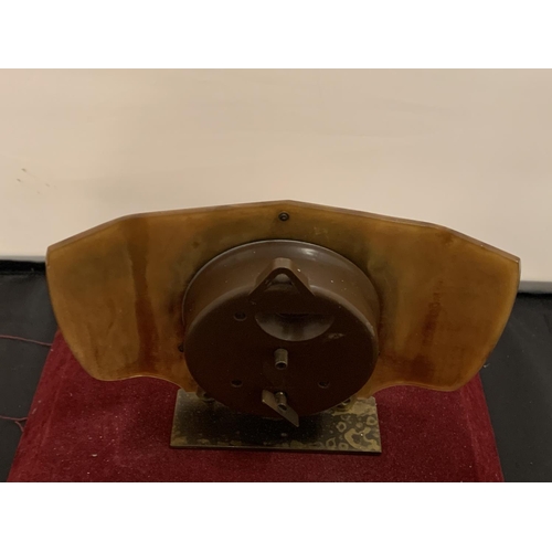 80 - A BENTIMA 8 DAY SHELL FRONT MANTEL CLOCK