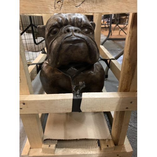 85 - A LARGE BULLDOG FIGURE MADE FROM VOLCANIC ROCK