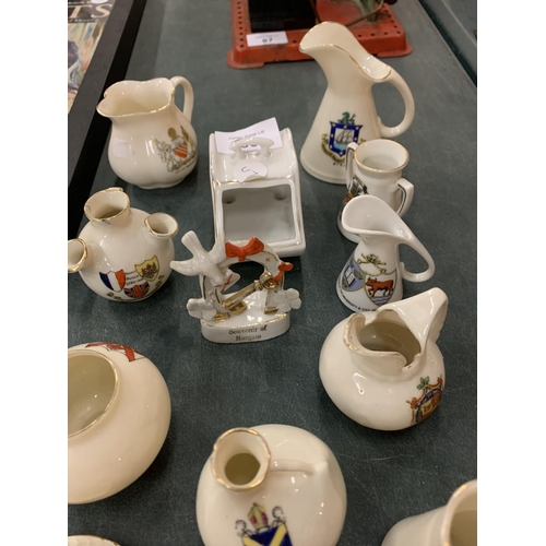 86 - AN ASSORTMENT OF CRESTED WARE