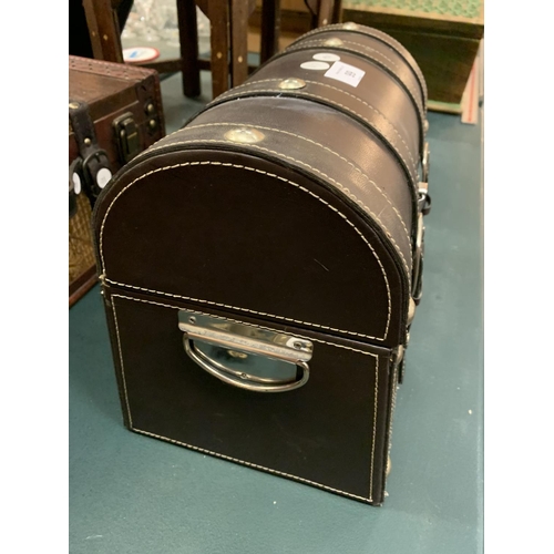 99 - A LEATHER EFFECT DOMED STORAGE CASE