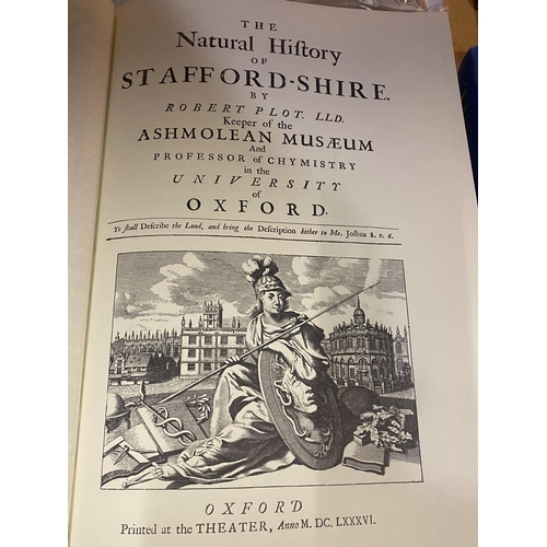 268 - THE NATURAL HISTORY OF STAFFORDSHIRE BY ROBERT PLOT FIRST PUBLISHED IN 1686 REPUBLISHED IN 1973 WITH... 