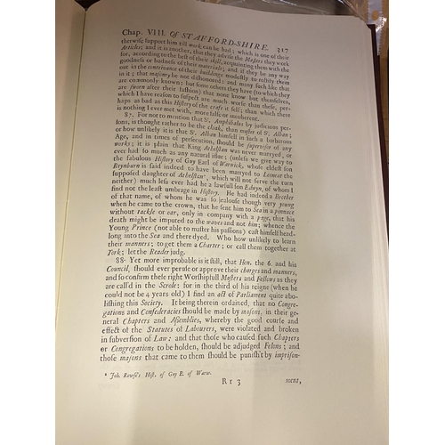 268 - THE NATURAL HISTORY OF STAFFORDSHIRE BY ROBERT PLOT FIRST PUBLISHED IN 1686 REPUBLISHED IN 1973 WITH... 