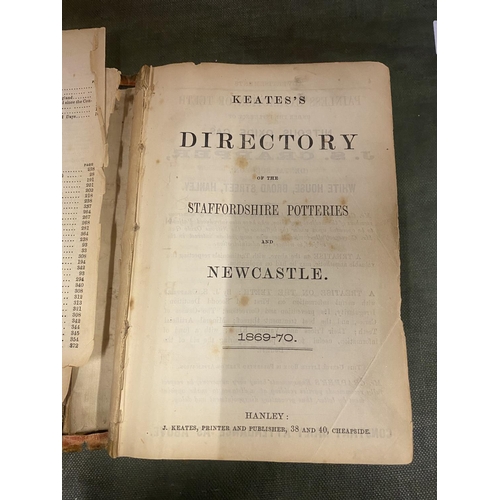 271 - A KEATES POTTERIES AND NEWCASTLE DIRECTORY 1869 1870