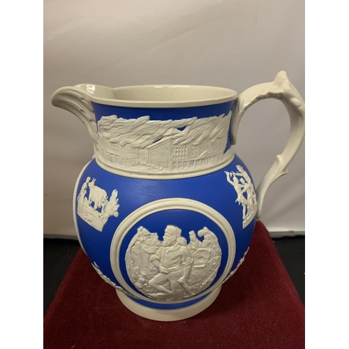 720 - A LIMITED EDITION COPELAND SPRIGGED JUG KNOWN AS THE CHICAGO PITCHER DESIGNED BY FRANK E BURLEY