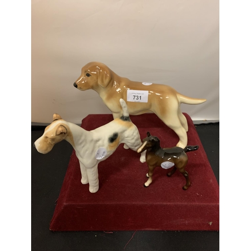 731 - TWO DOGS AND A BESWICK FOAL