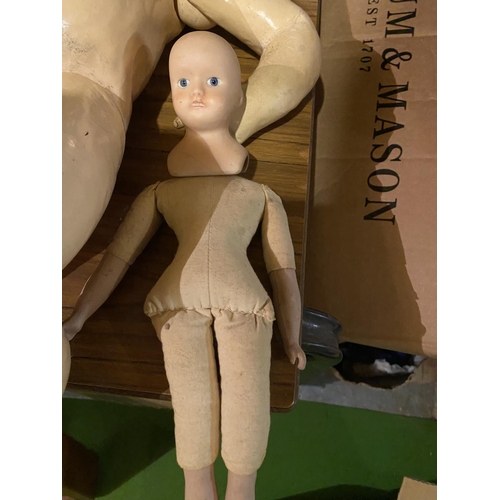 625 - AN ARTICULATED DOLL, STAMPED 'MADE IN GERMANY'