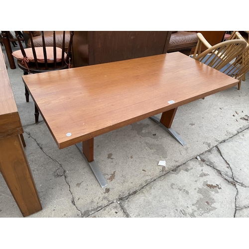 2336 - A RETRO TEAK COFFEE TABLE 51 INCHES X 24 INCHES