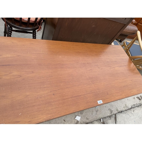 2336 - A RETRO TEAK COFFEE TABLE 51 INCHES X 24 INCHES