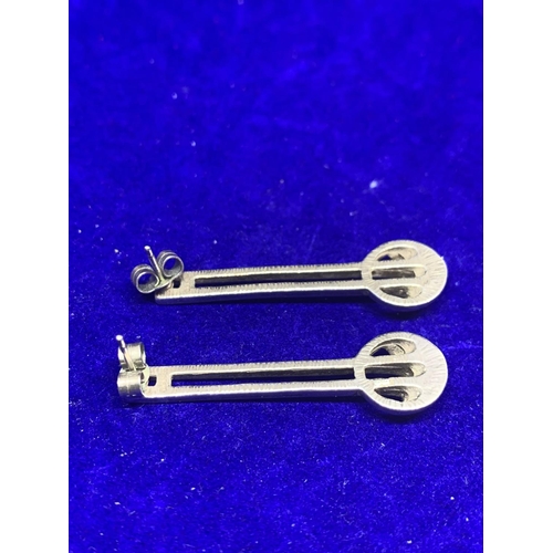 581 - A PAIR OF SILVER CHARLES RENNIE MACINTOSH EARRINGS