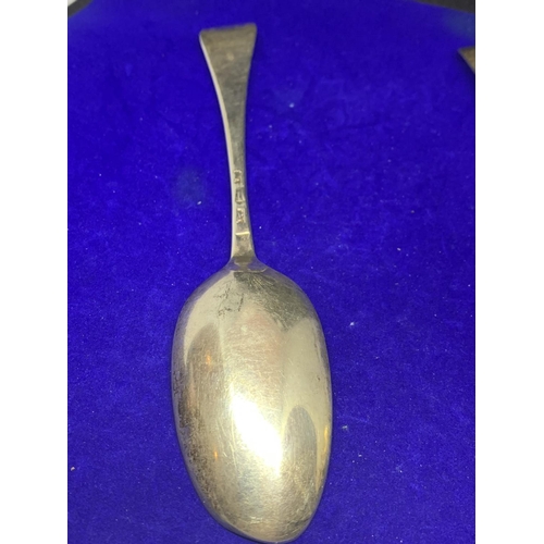 594 - TWO HALLMARKED GEORGIAN SILVER SPOONS