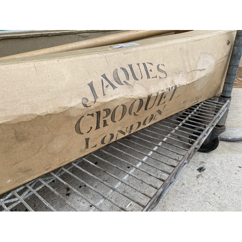 1228 - A BOXED JOHN JAQUES CROQUET SET