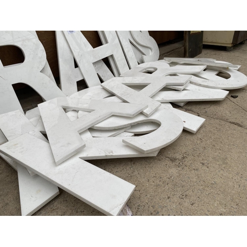 1232 - A LARGE COLLECTION OF WHITE PERSPEX SIGN MAKING LETTERS