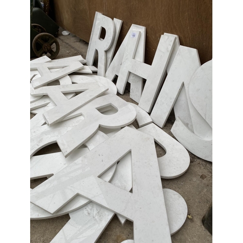 1232 - A LARGE COLLECTION OF WHITE PERSPEX SIGN MAKING LETTERS