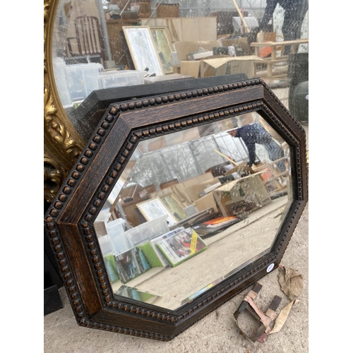 1236 - FOUR DECORATIVE MIRRORS TO INCLUDE TWO GILT FRAMED AND TWO FURTHER ORNATE MIRRORS